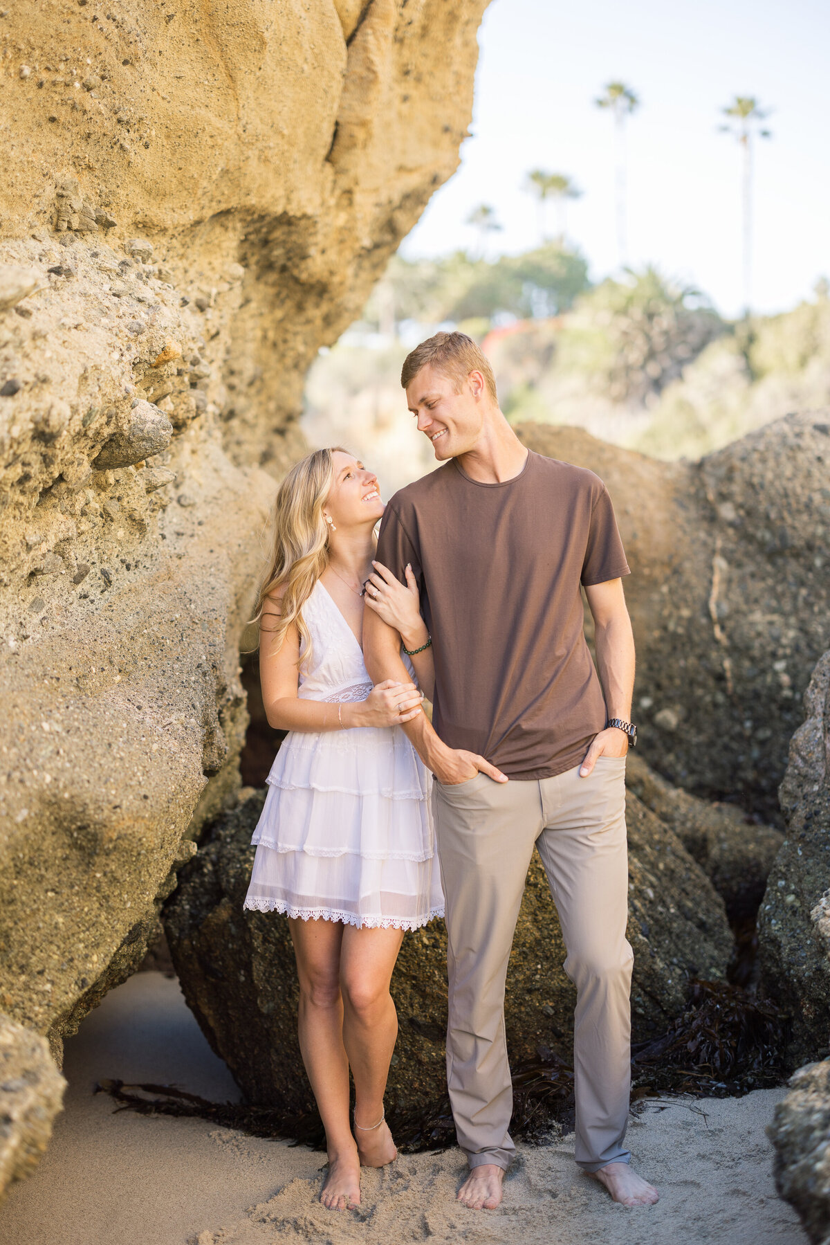 romantic beach engagement photo