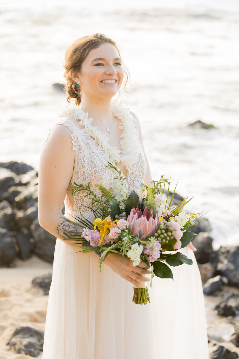 Big Island Beach Wedding photography - bride