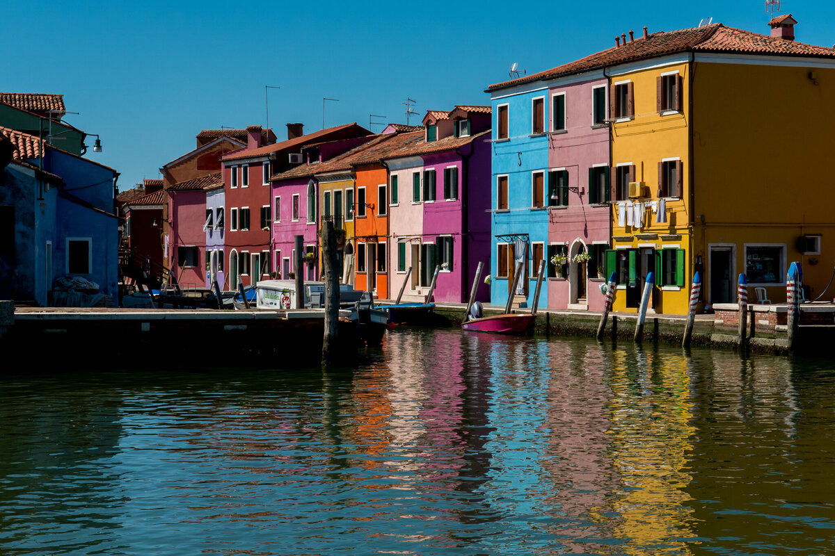 The most colourful place on earth, the small island of Burnao, Italy. A 45 minute vaporetto trip from Venice.