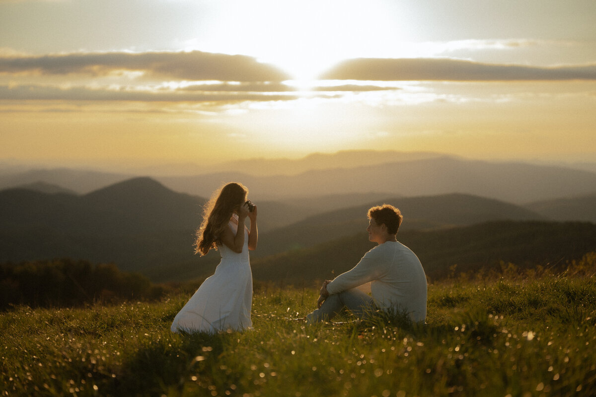 a sunset mountain top elopement on Max Patch in North Carolina 