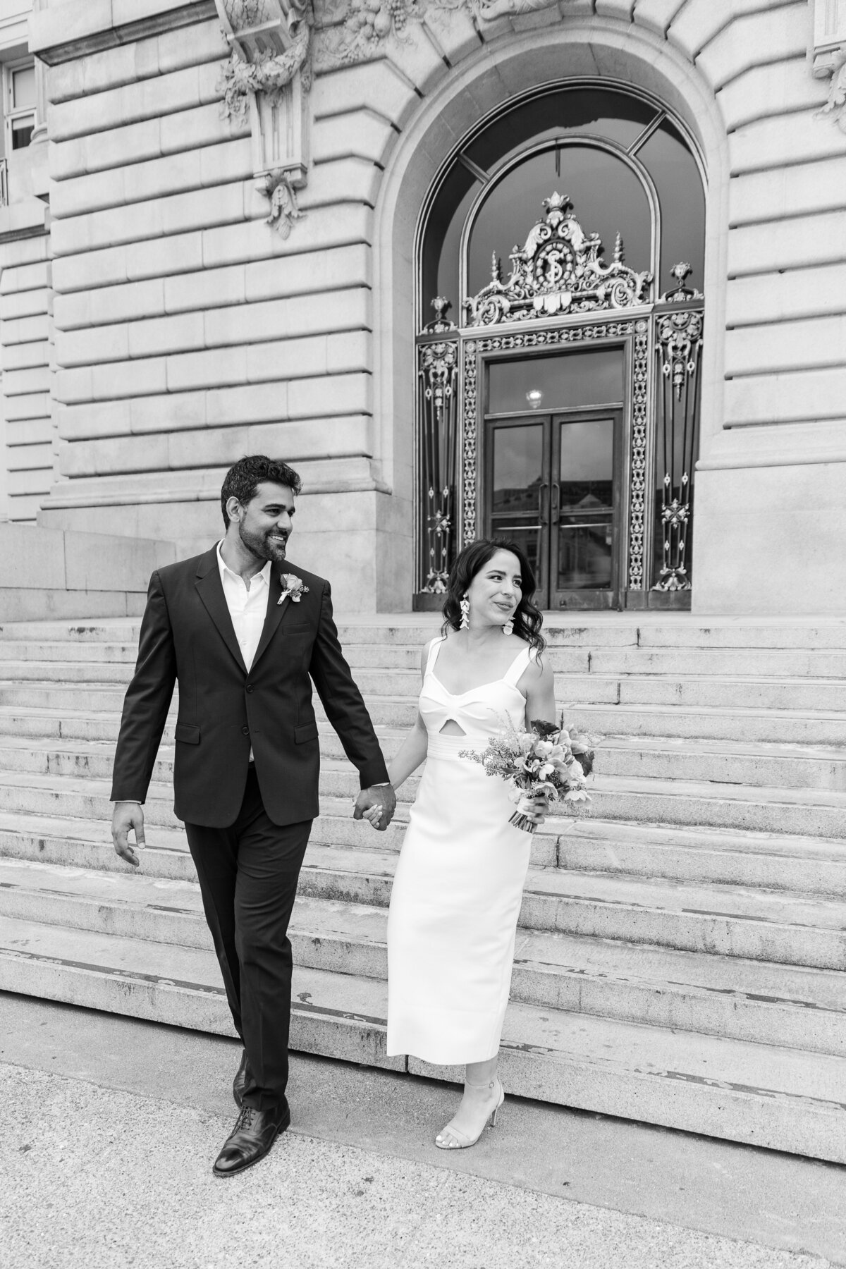 SF City Hall Wedding with Cutout Dress-29