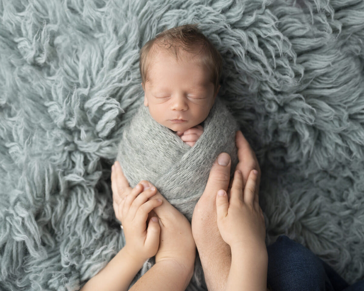 43 Charlotte fine art newborn photography
with families hands