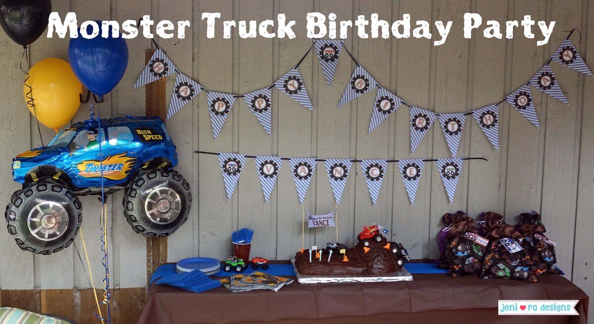 monster truck birthday party title image