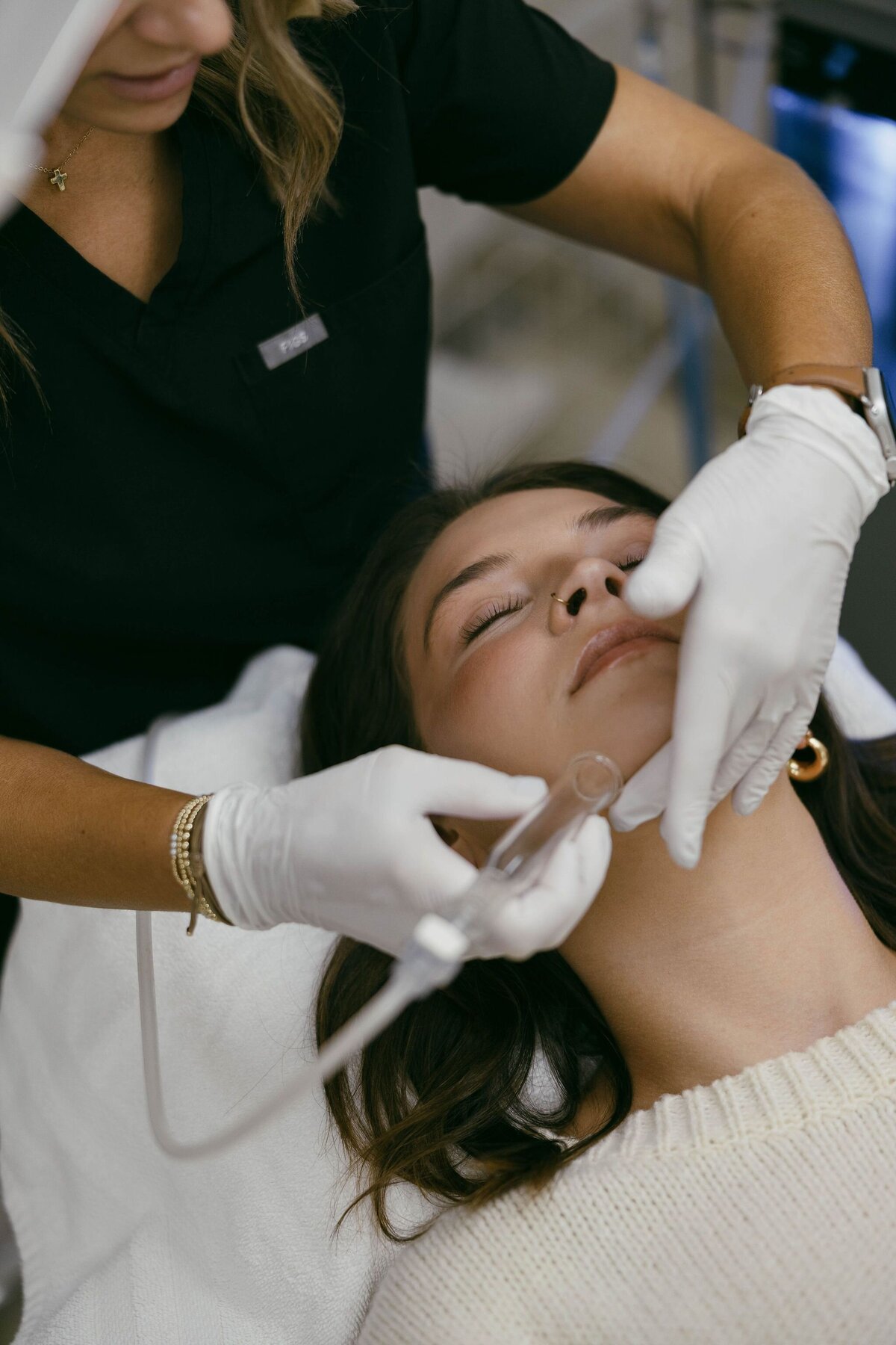 Botox injection close-up in Yakima clinic