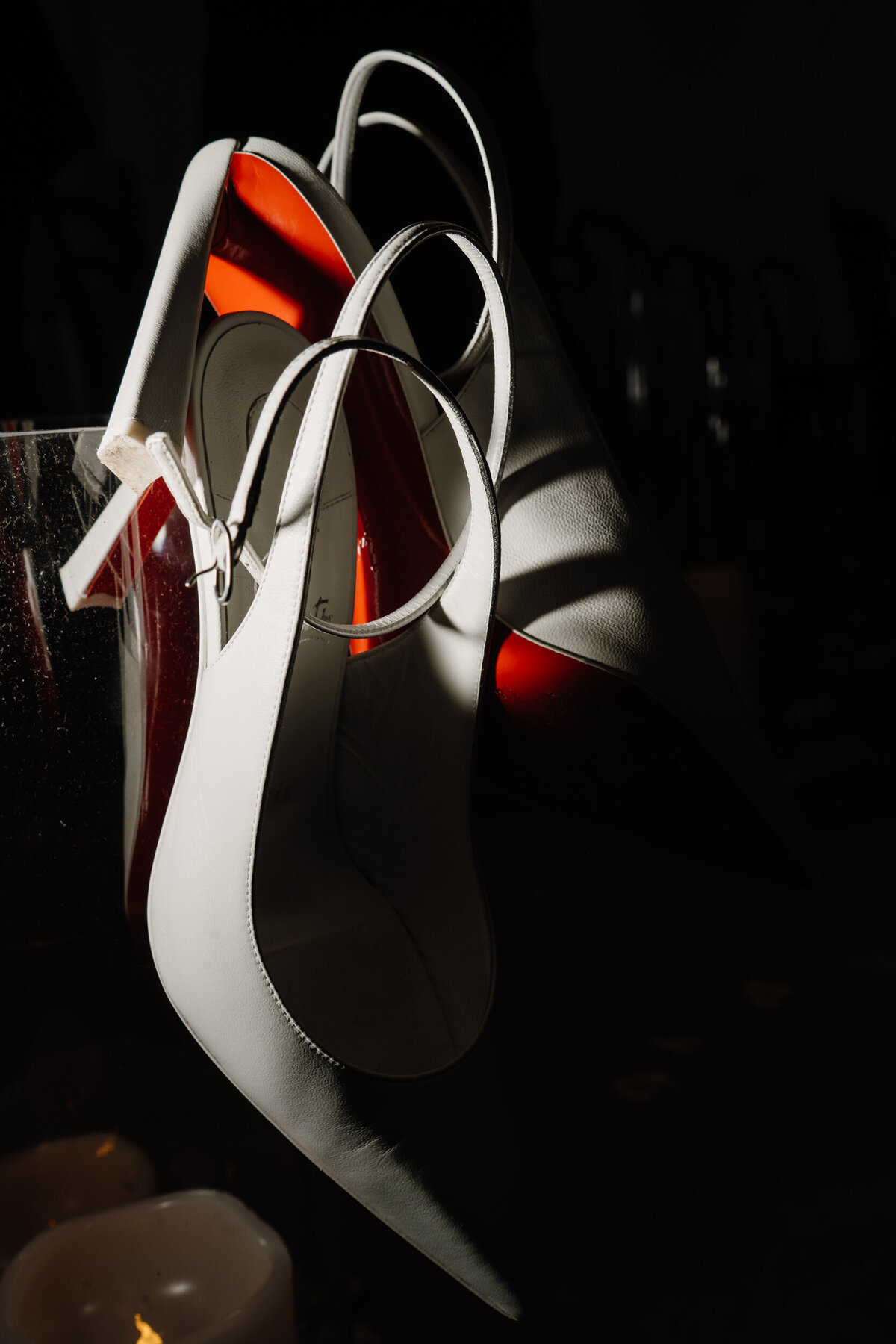 White heels hanging together
