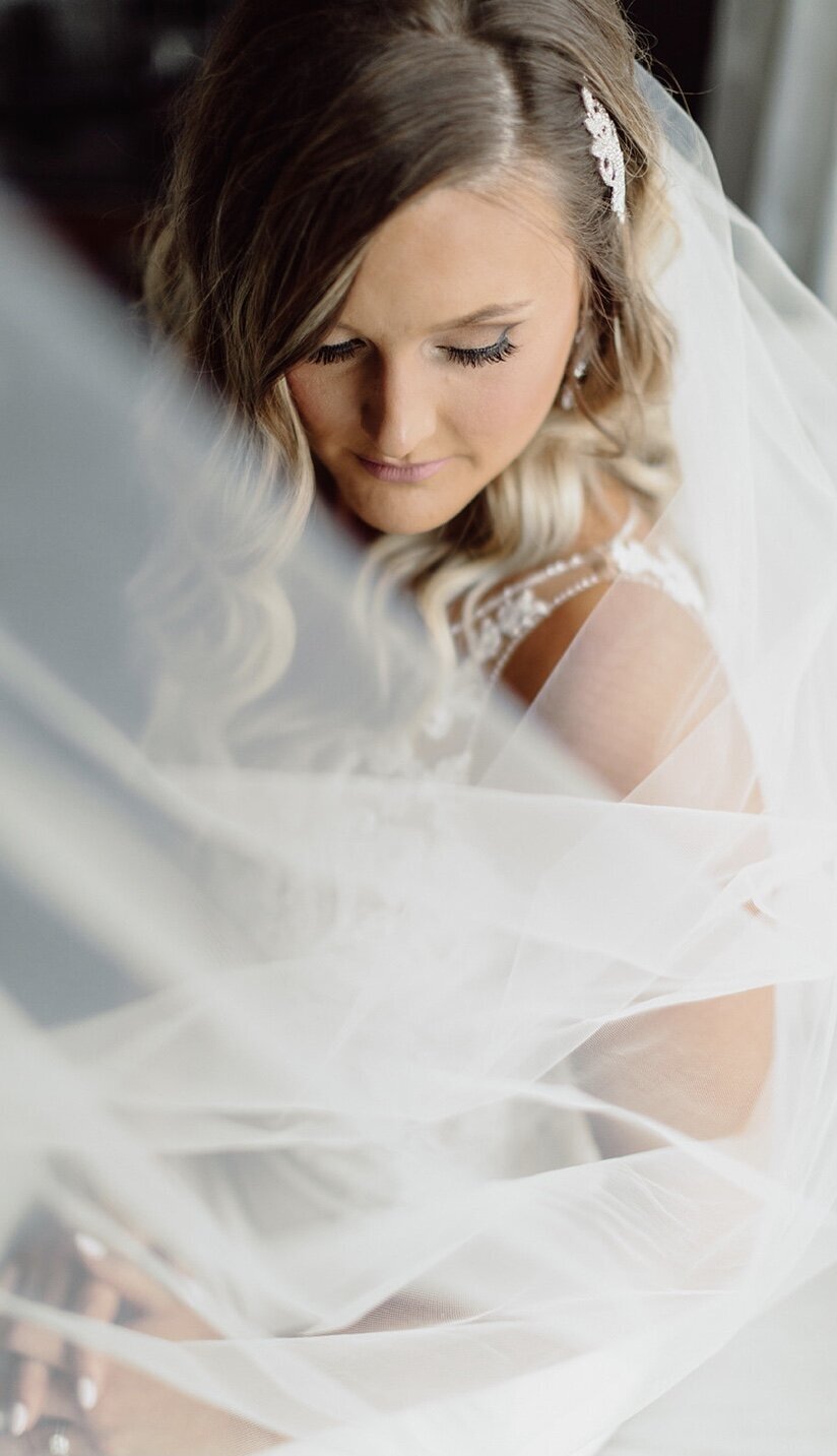 Bridal portrait with veil