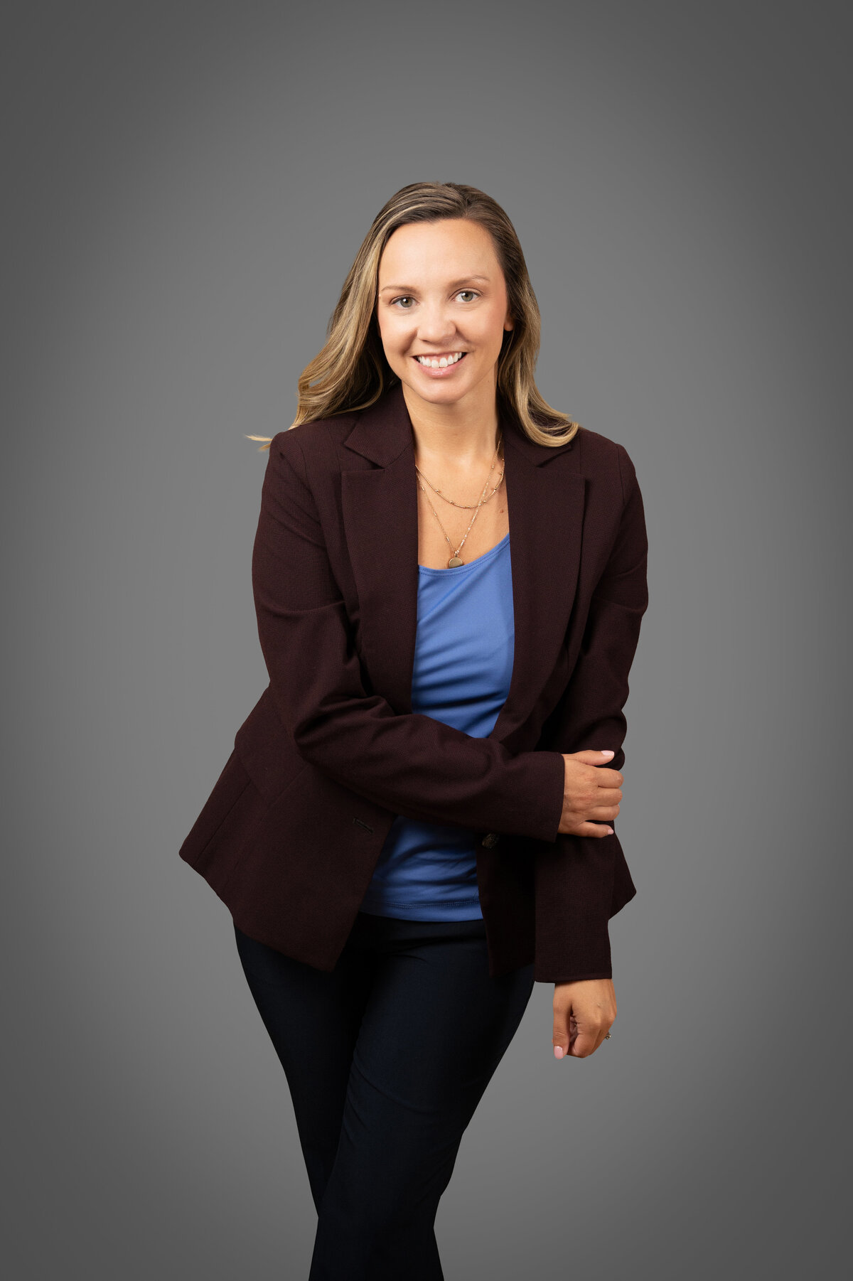 Brittany Burns Purple Blazer-GRAY