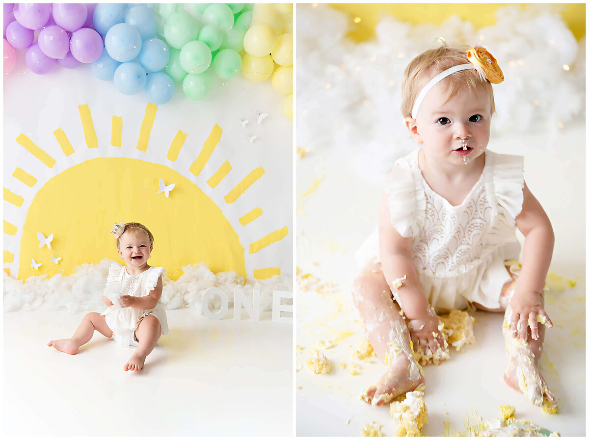 You are my sunshine cake smash photography session