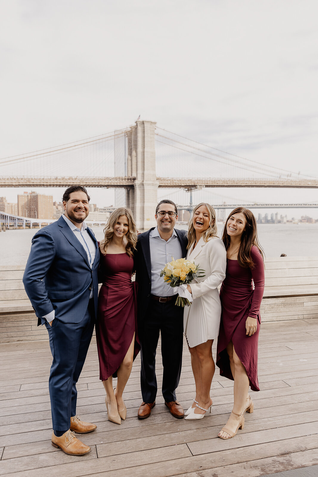 intimate wedding photographer brooklyn bridge