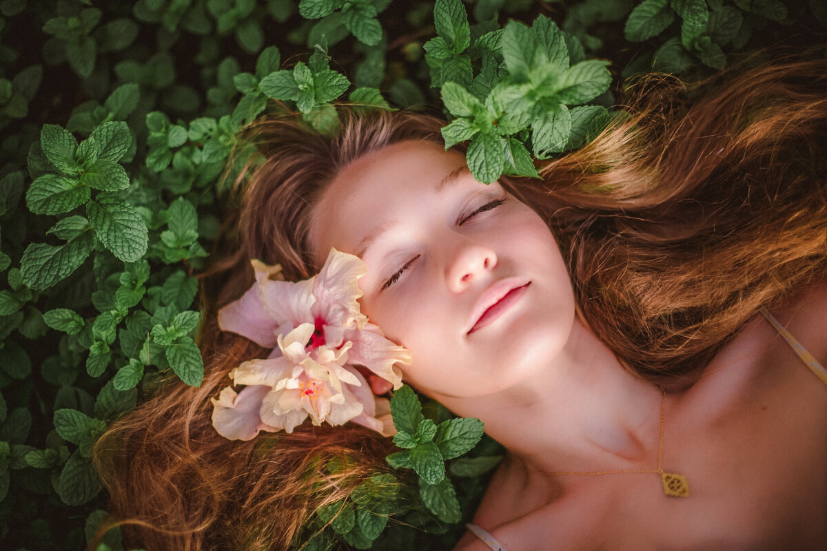 girl in plants