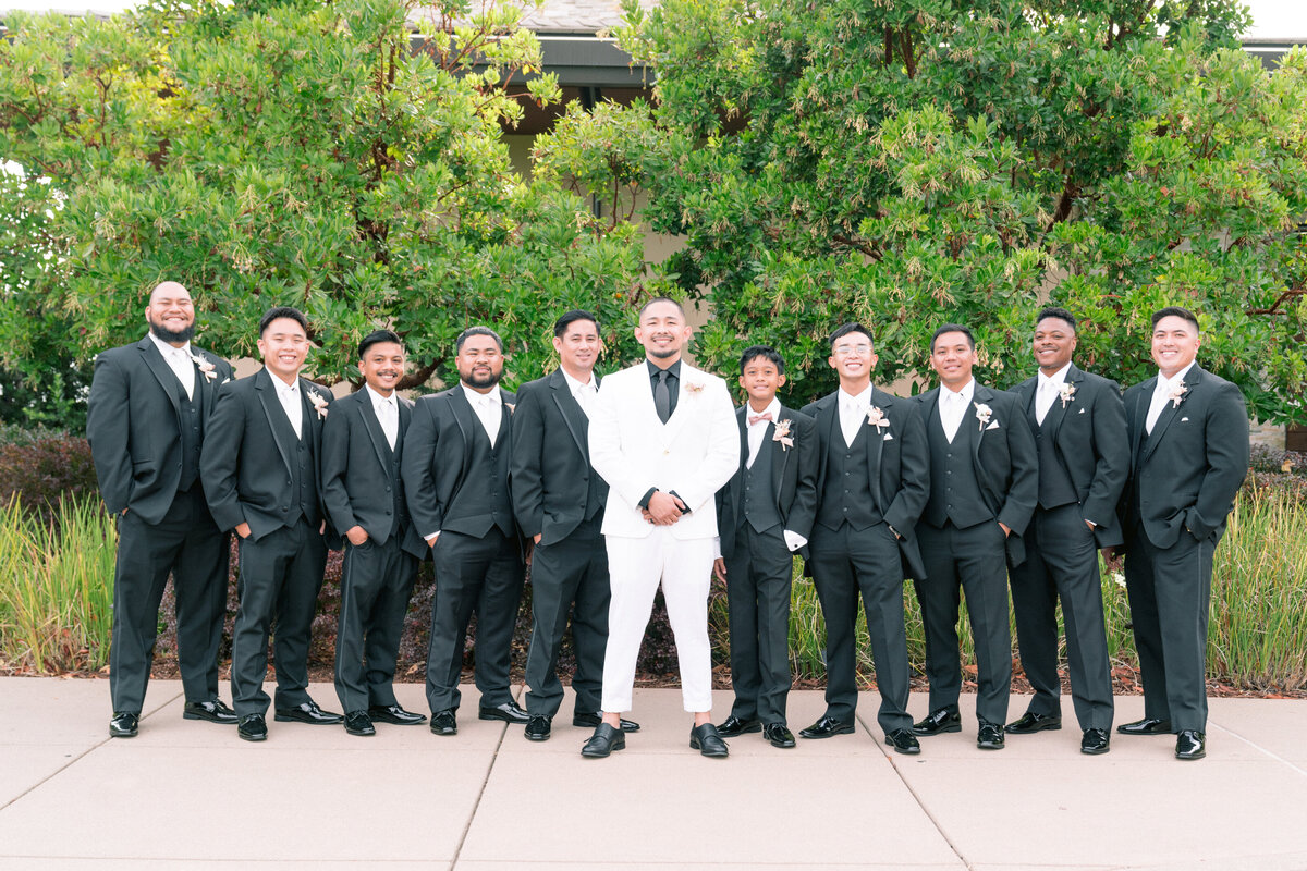 groom part Outdoor Bay Area Wedding Couple Stonebrae Country Club Hayward, Ca