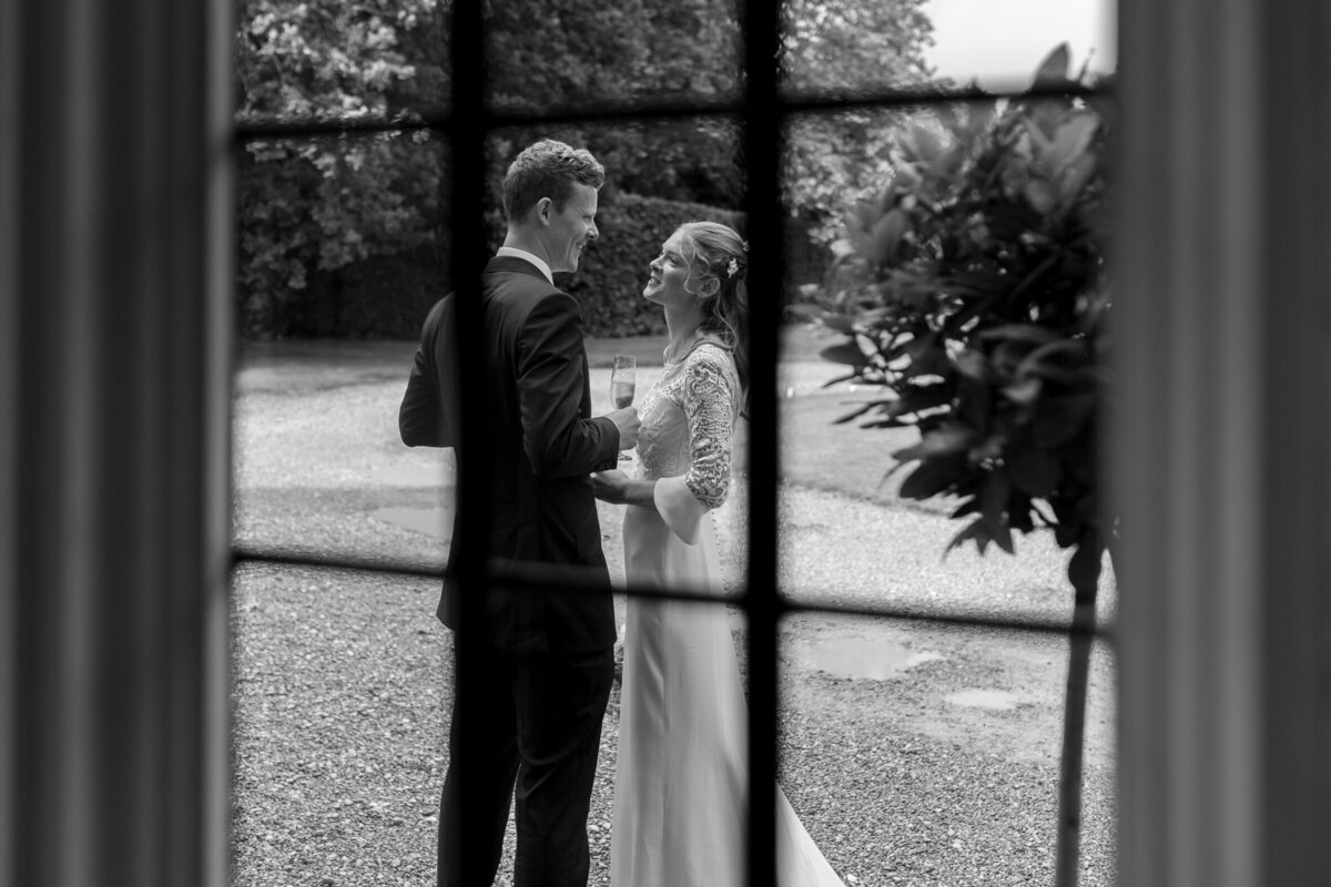 Couple portrait at Brickwall House, Kent wedding venue
