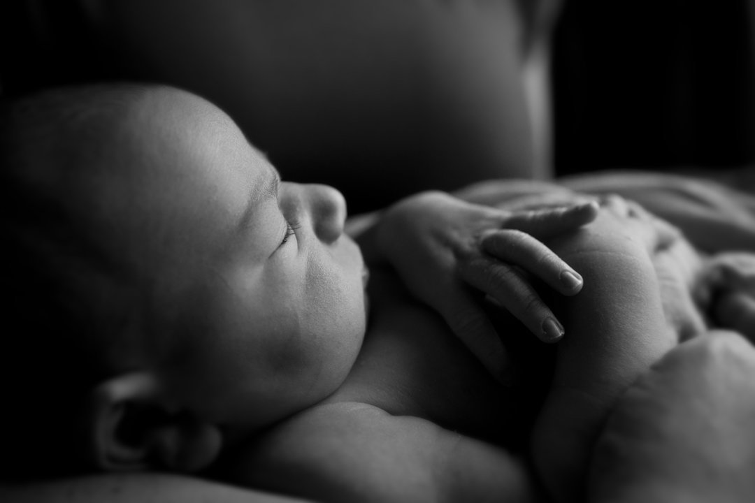 Black and White Lifestyle Newborn Photography