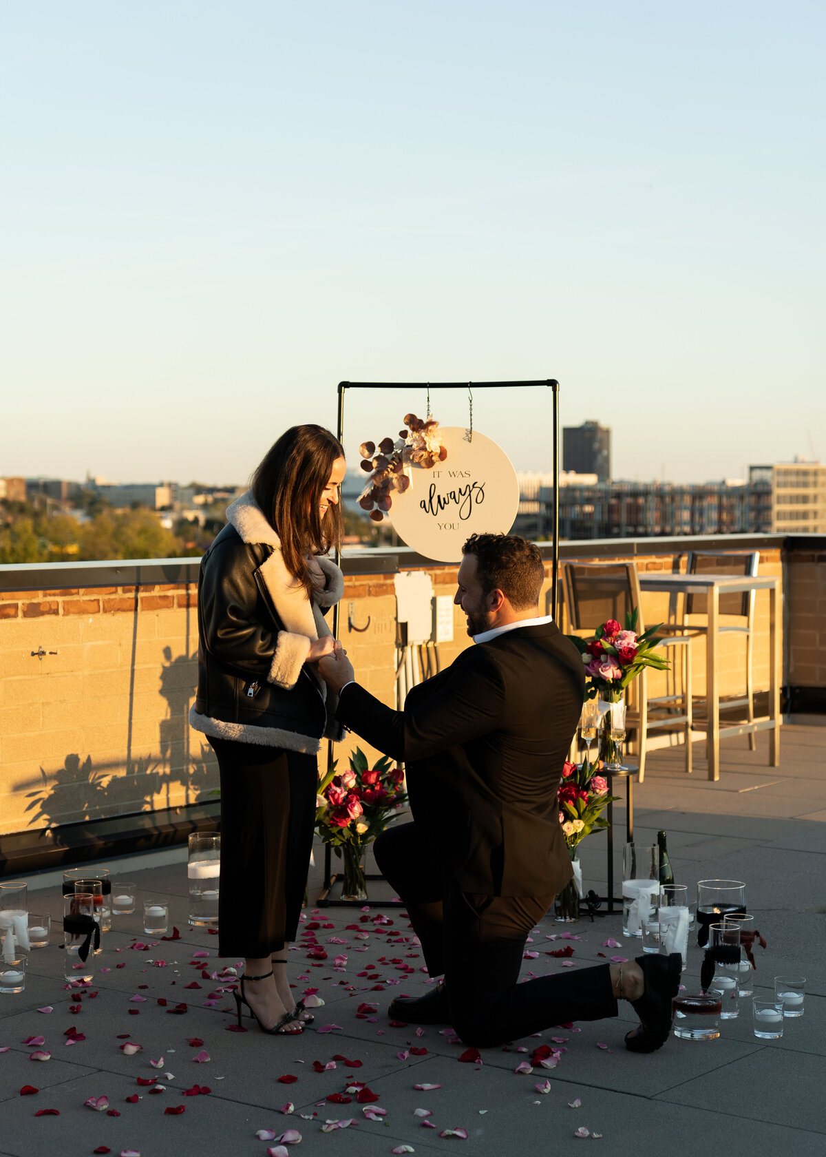 rooftop proposal downtown Columbus