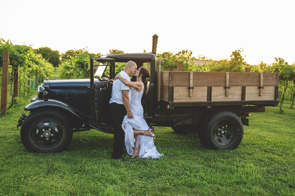 DC Estate Winery vintage truck South Beloit Wedding Photography
