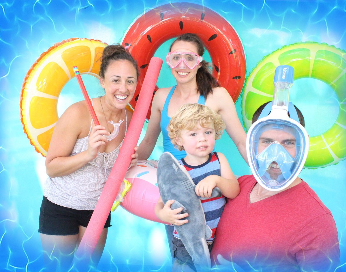 pool party custom photo booth