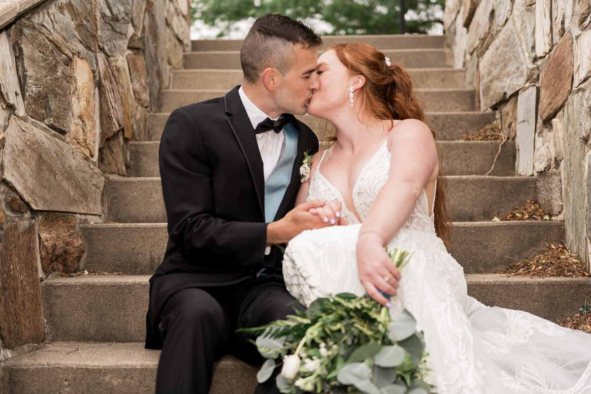 Bride and groom exchanging rings