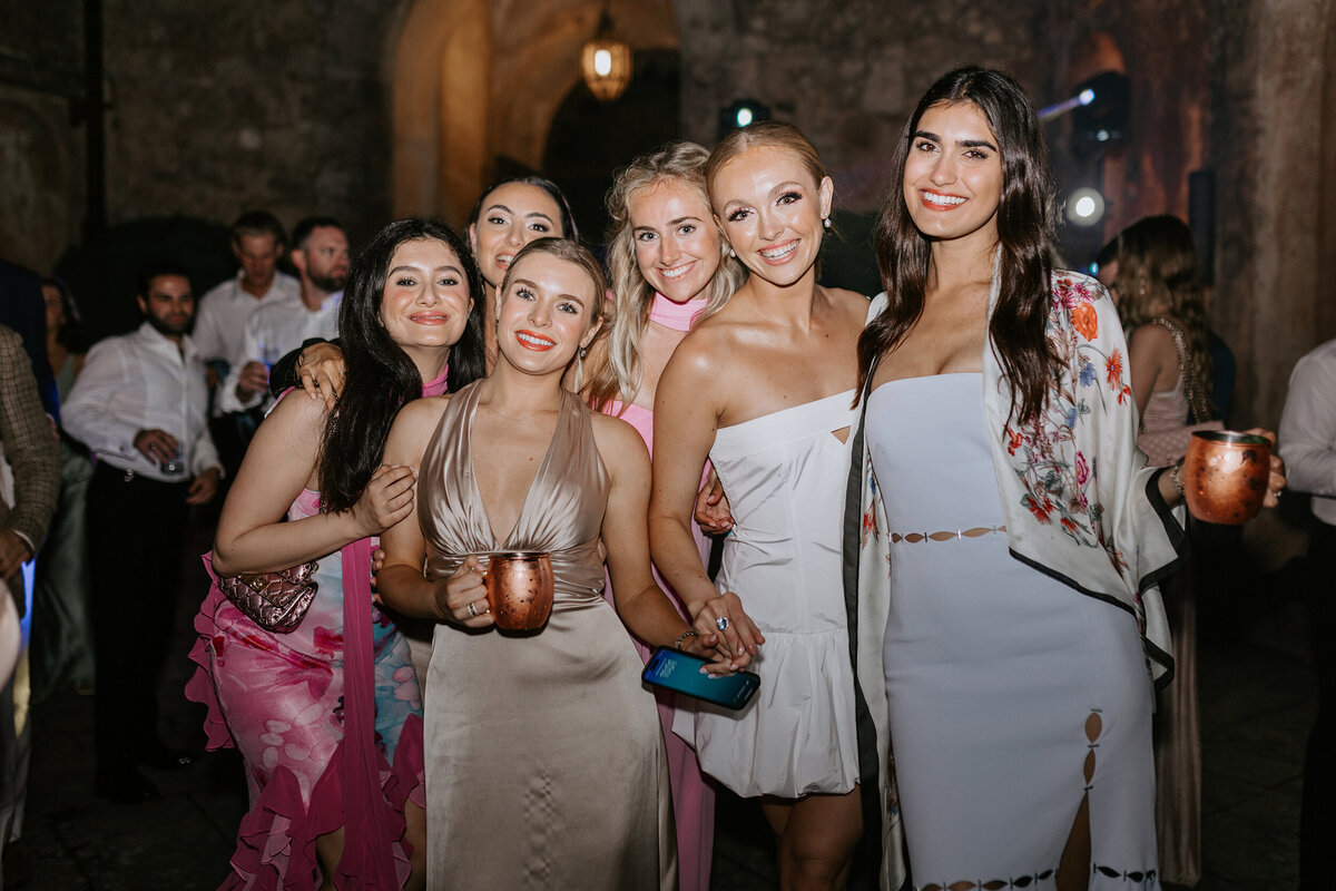 Bride with friends photo in castle wedding in an Italian Castle Italy