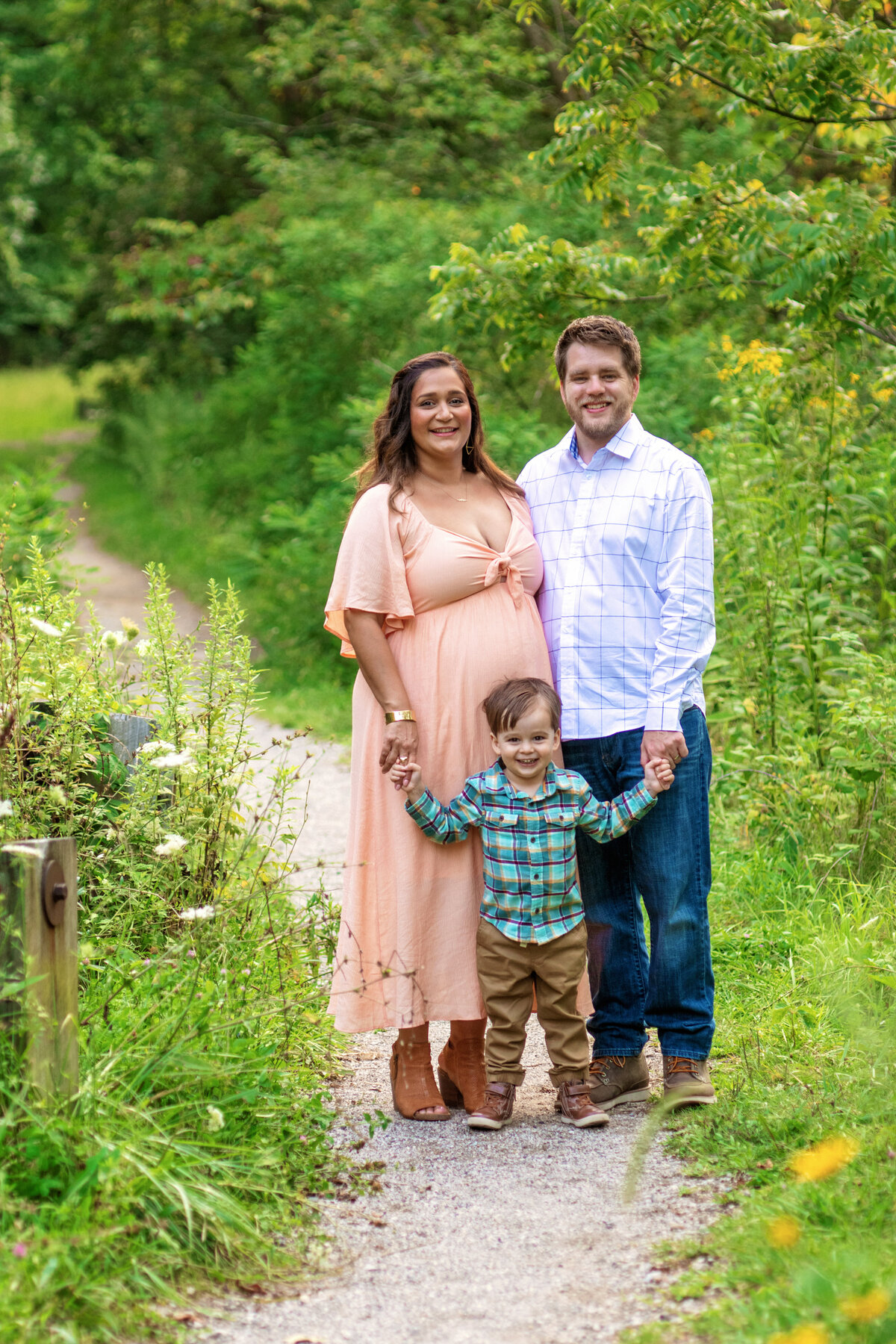 Smiling Family on Everette Covered Bridge Pathway
