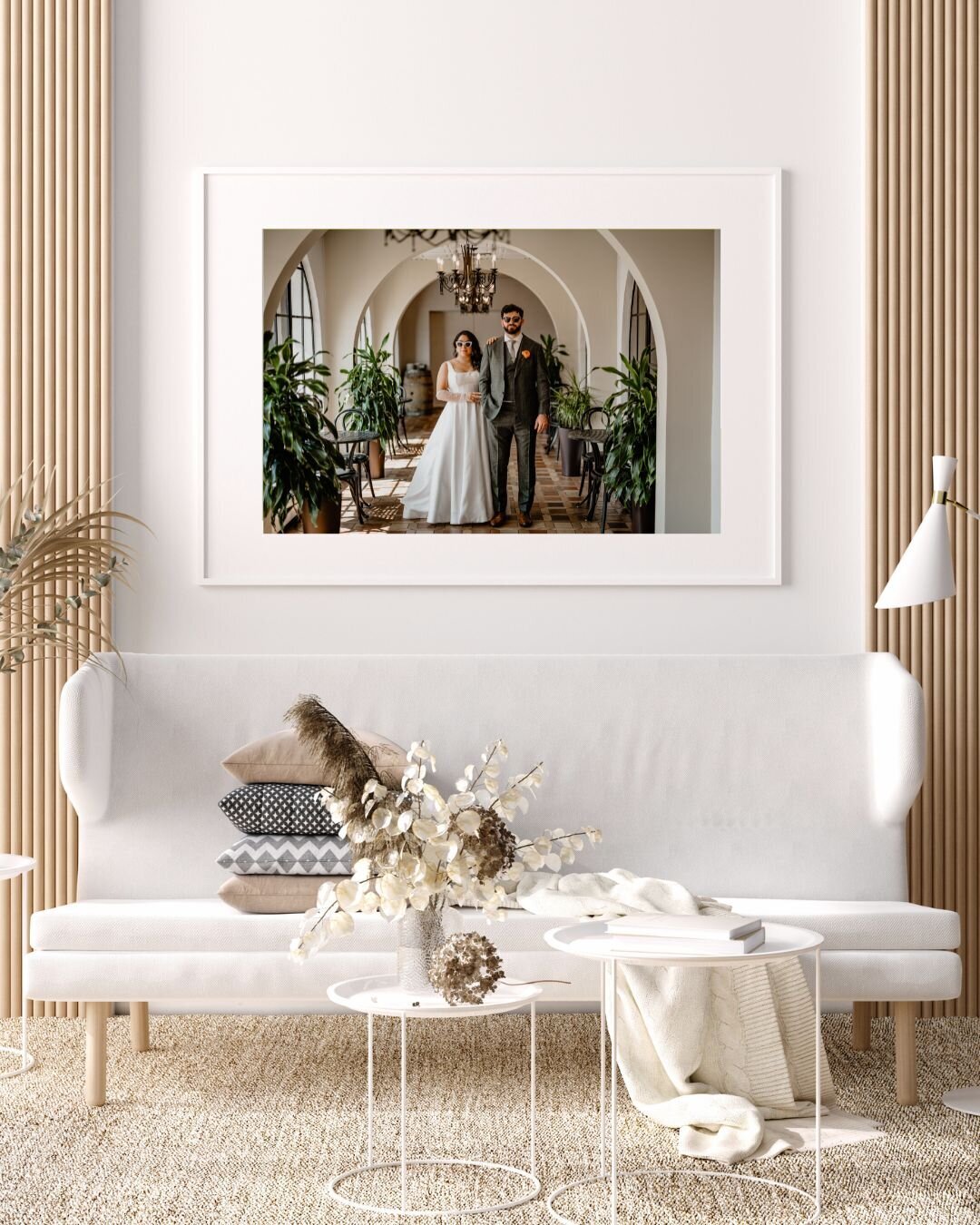 Copy of Beige White Aesthetic Modern Living Room Wall Art Photography Poster Frame Mockup Instagram Post