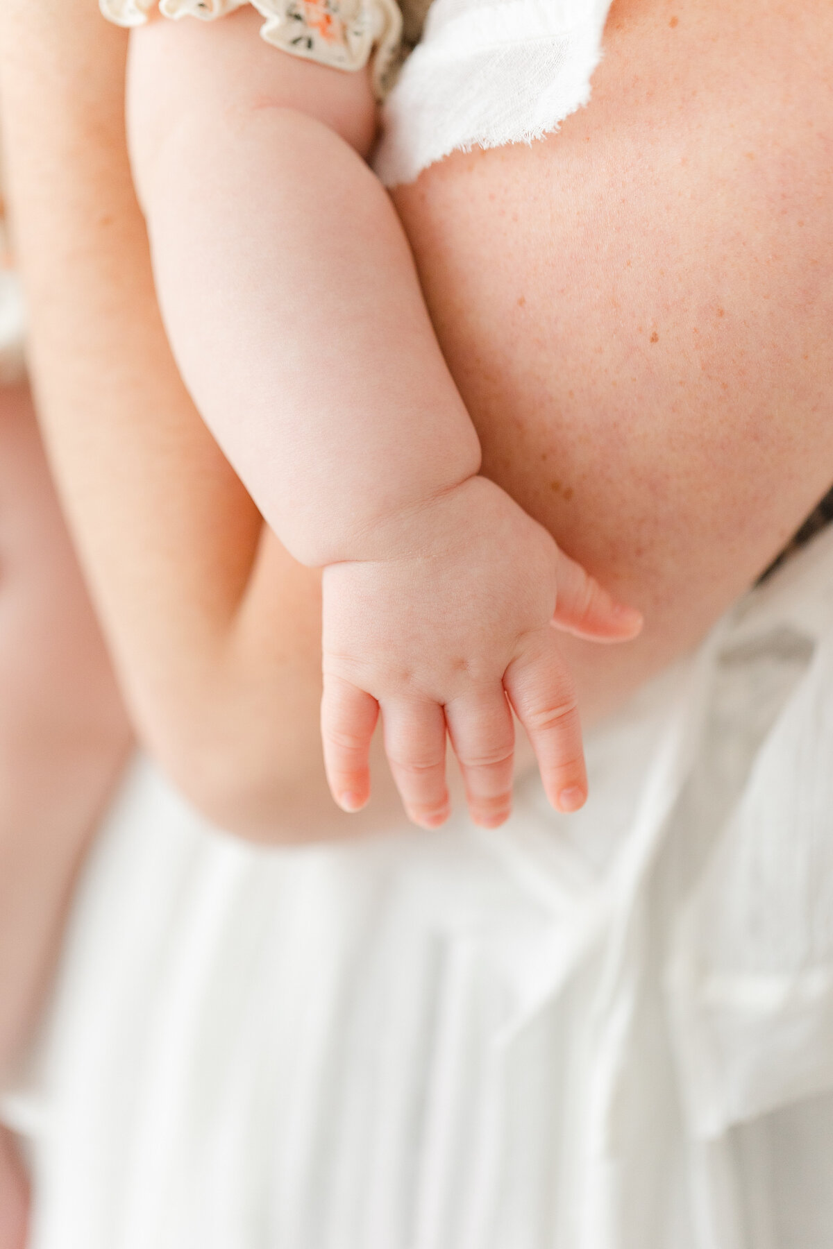 A closeup photo of a baby's chubby hands by nova family photographer