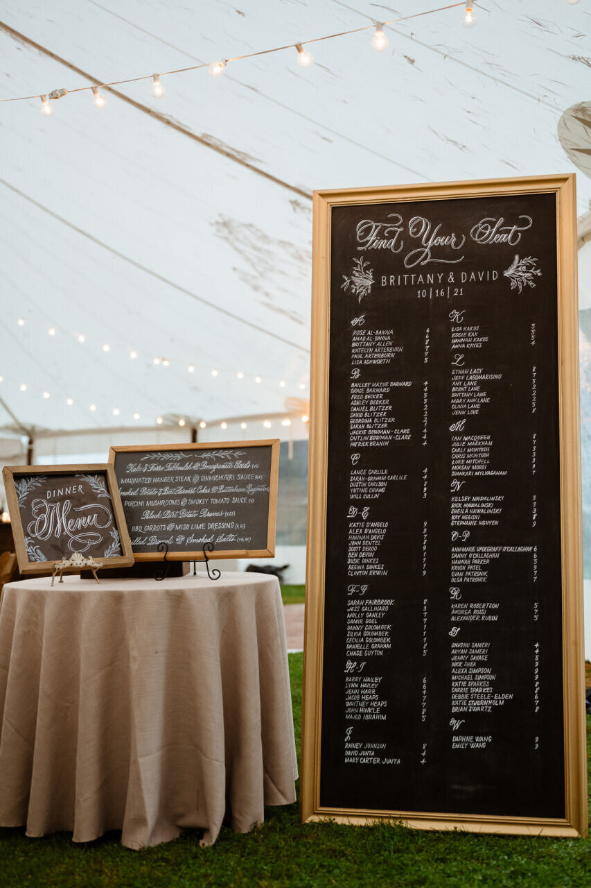 Hudson-Valley-Wedding-Planner-Canvas-Weddings-Lundy-Farm-Wedding-Eco-Friendly-chalkboard-signs-menu-seating-chart