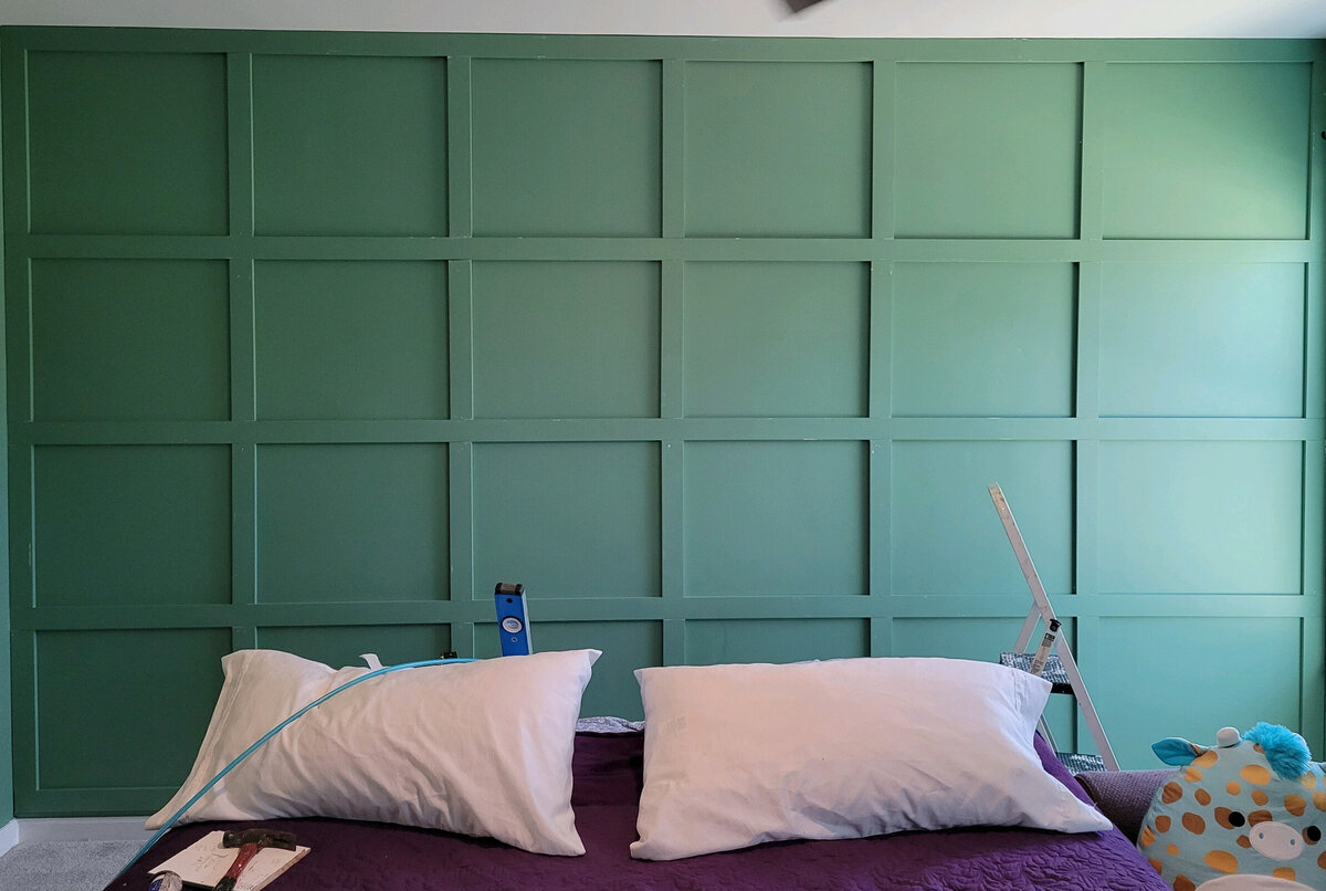 custom built in headboard feature wall