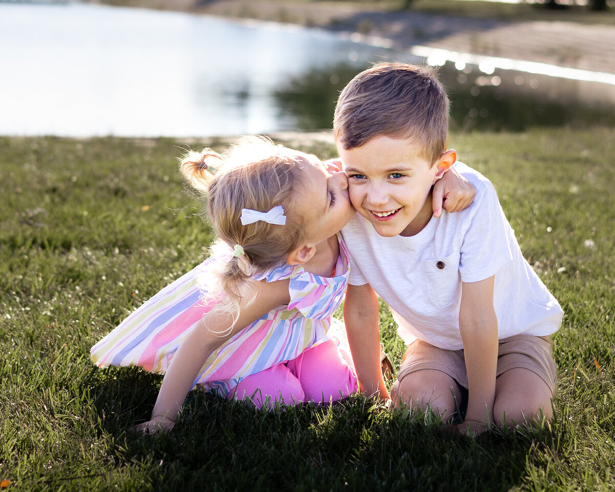 Brother and Sister Playing