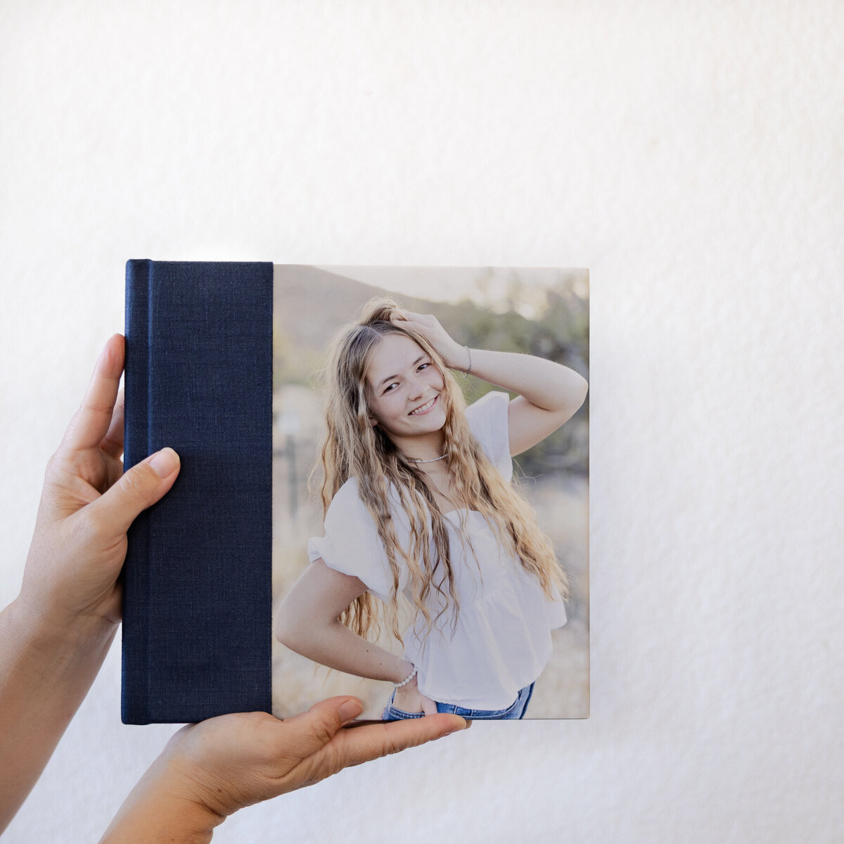 popular product for senior photos, heirloom albums by kendra jean photography