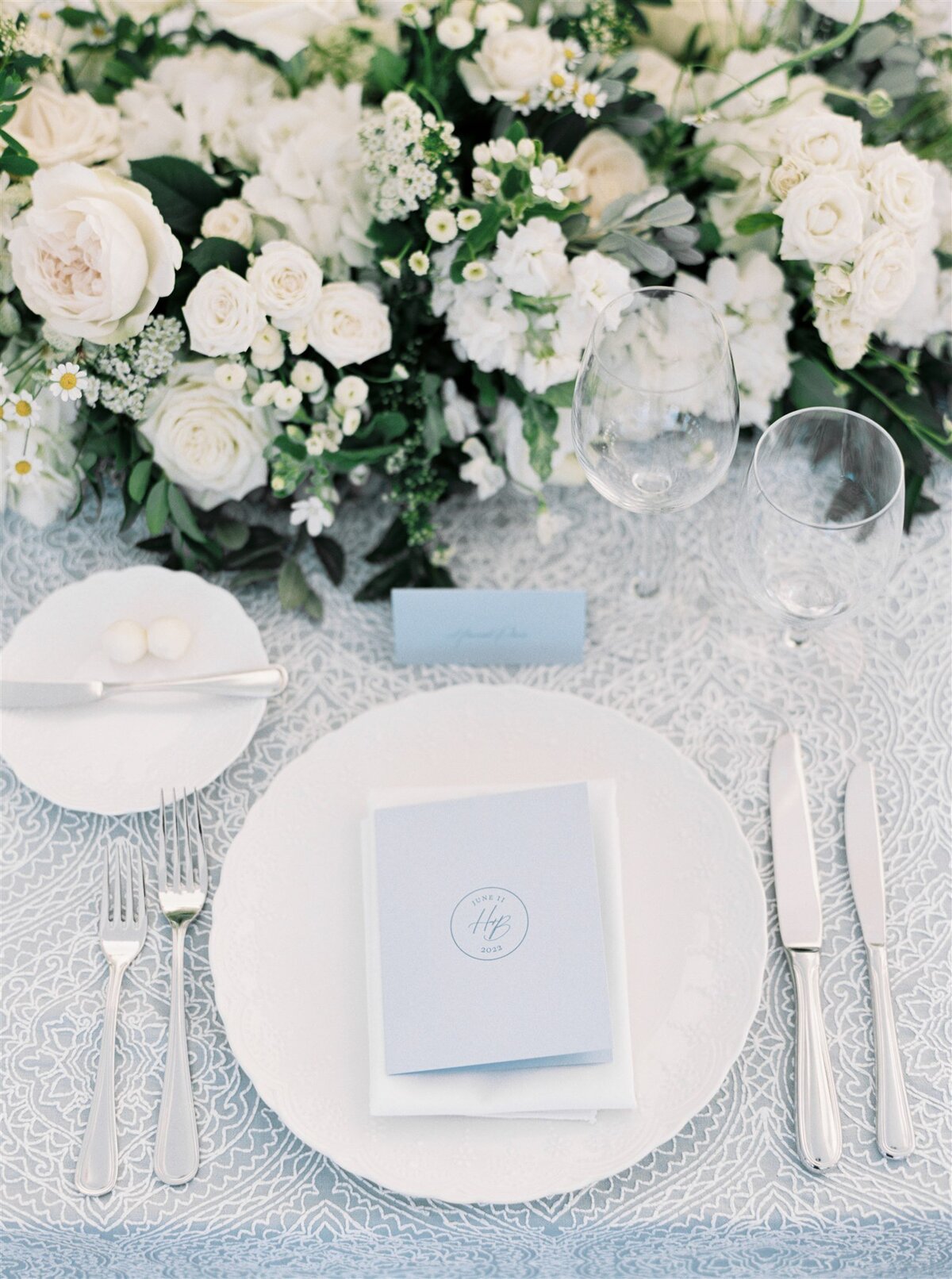 Blue, Green and White Private Estate and Tented Wedding in New England-9