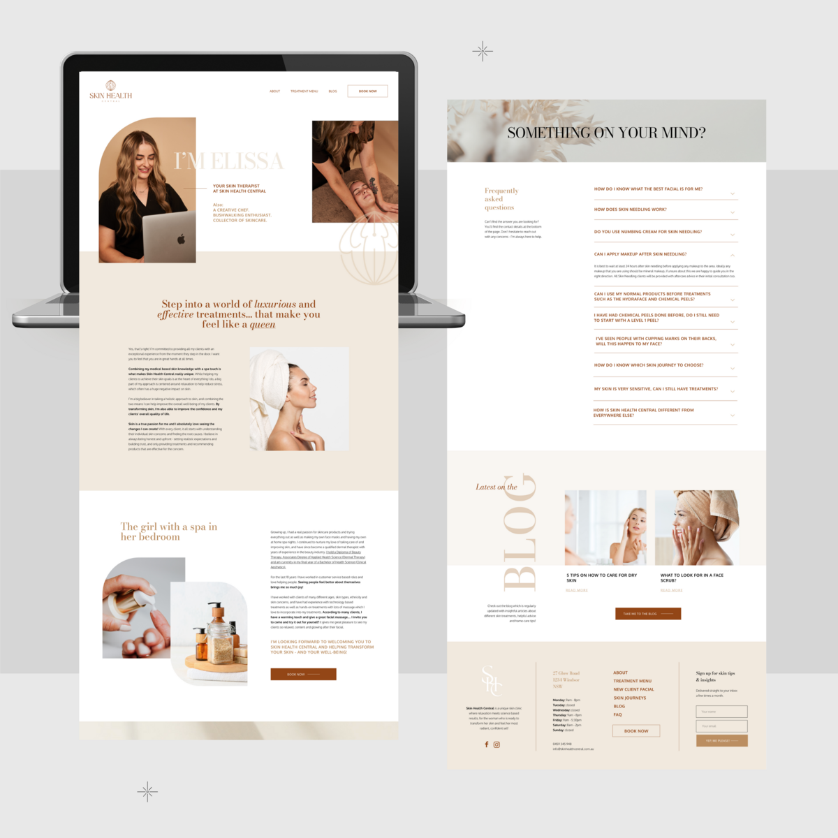 Design of a modern and clean website for a skin clinic