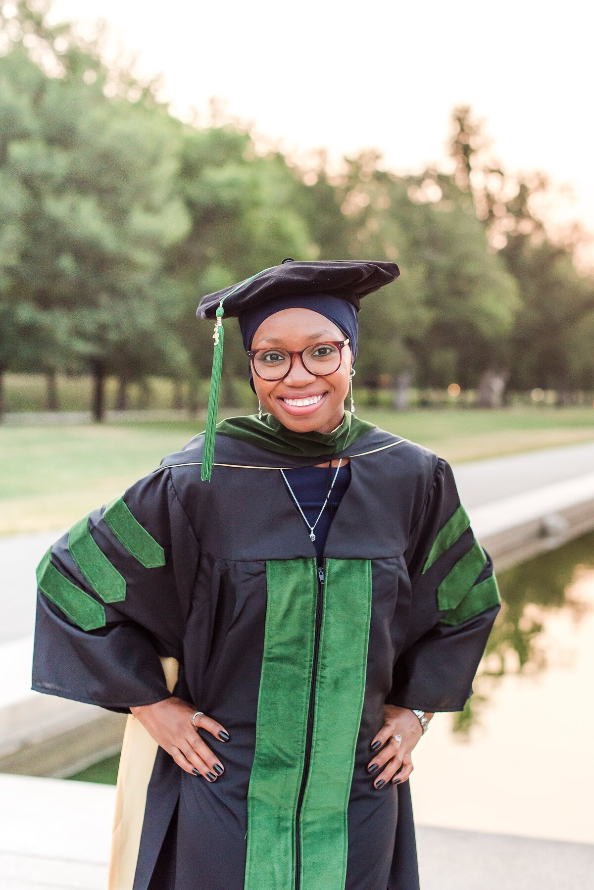 close up of med student in regalia