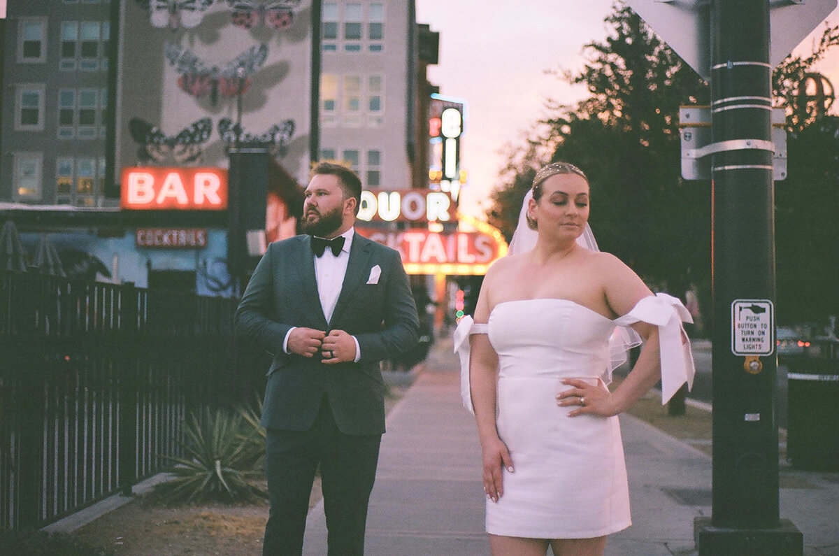 Downtown Las Vegas wedding photos on film