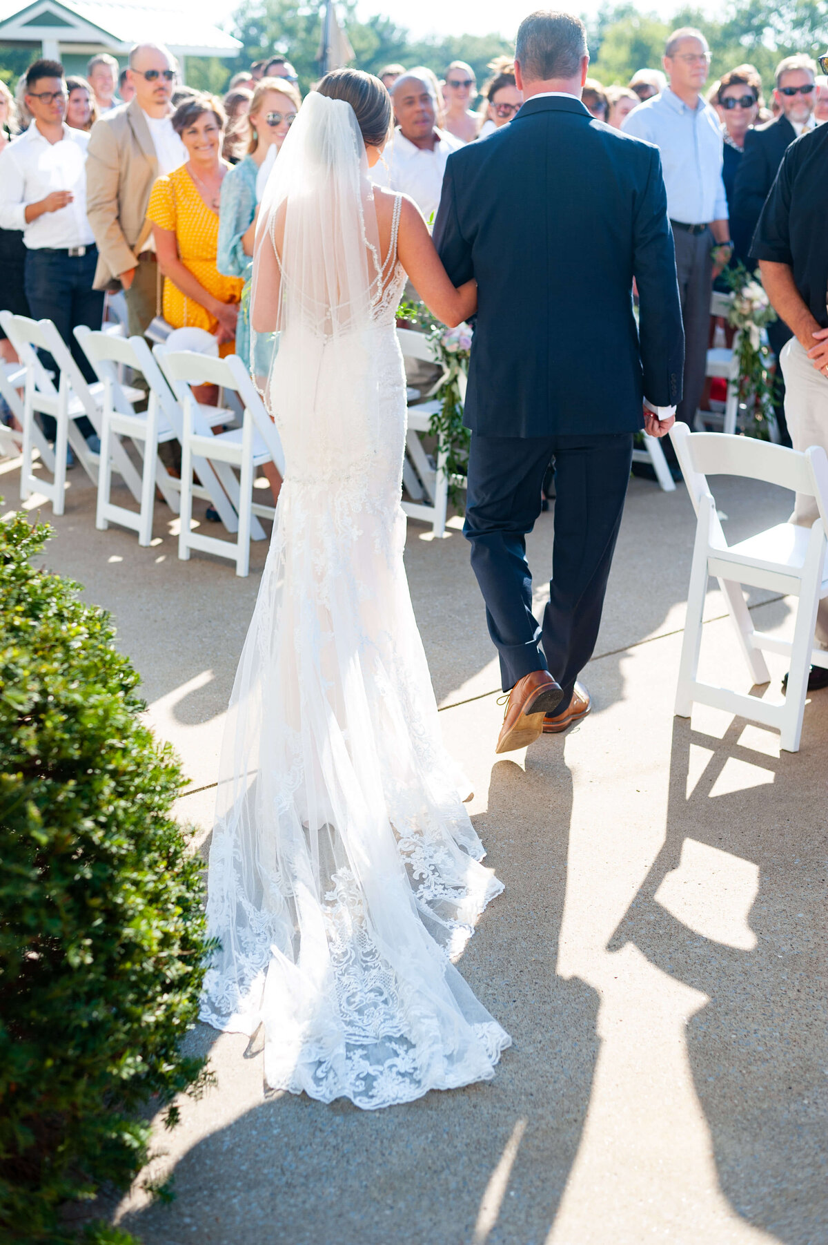Bride walking down the aisle at Nashville wedding