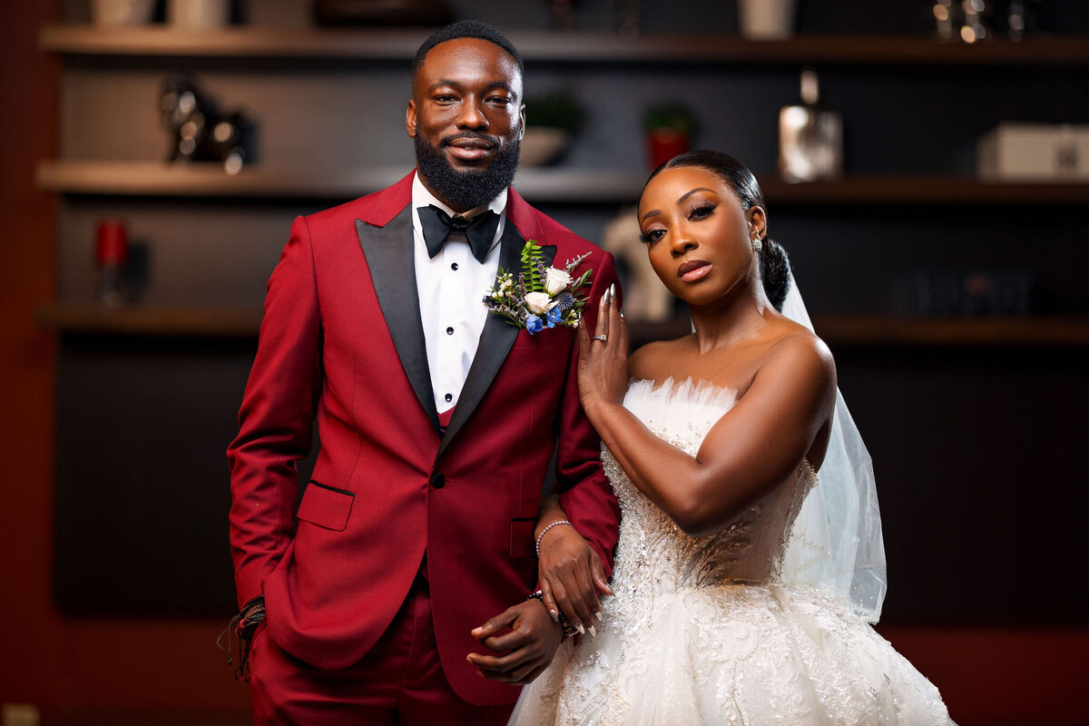 Tomi and Tolu Oruka Events Ziggy on the Lens photographer Wedding event planners Toronto planner African Nigerian Eyitayo Dada Dara Ayoola ottawa convention and event centre pocket flowers Navy blue groom suit ball gown black bride classy  73