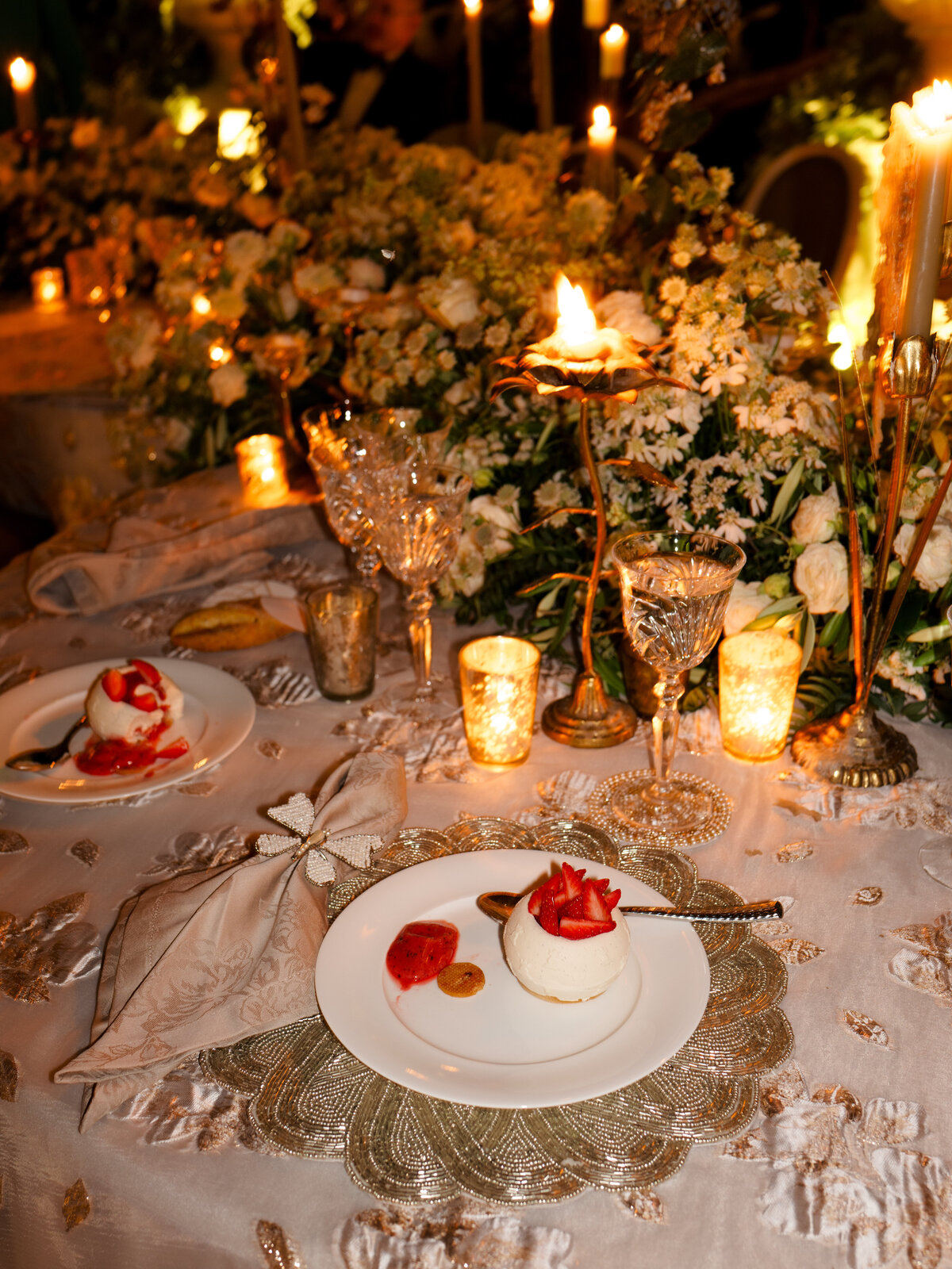 Tableware, elegant and chic decoration by night at le Grand Hôtel du Cap Ferrat, A Four Seasons Hotel