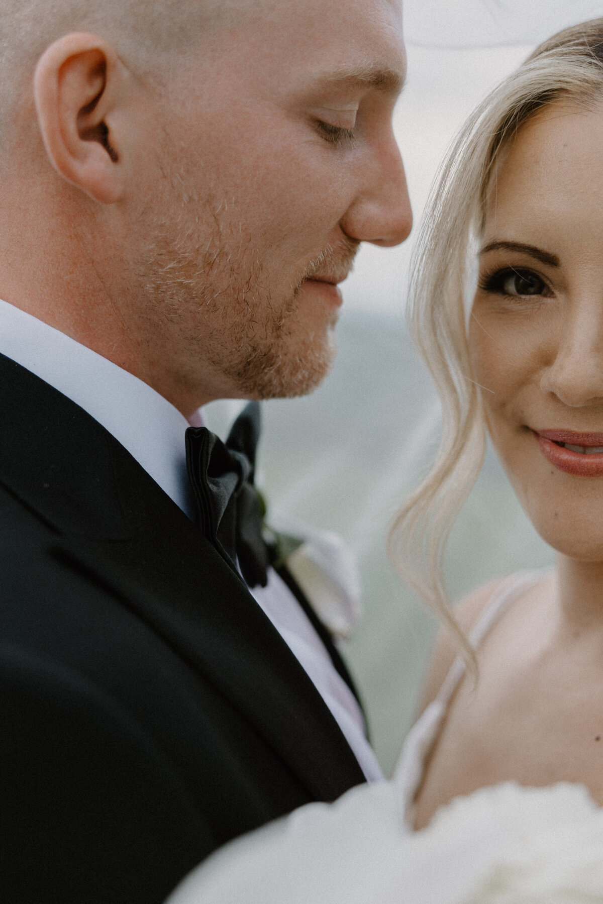 Bride and groom during intimate Biltmore Estate wedding