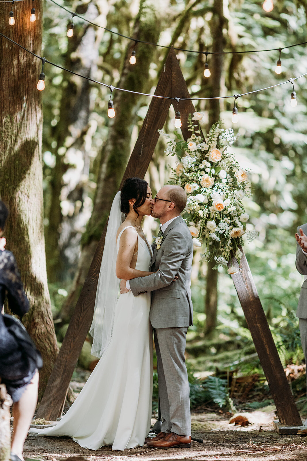bride and groom at Squamish wedding ceremony - Within the Flowers