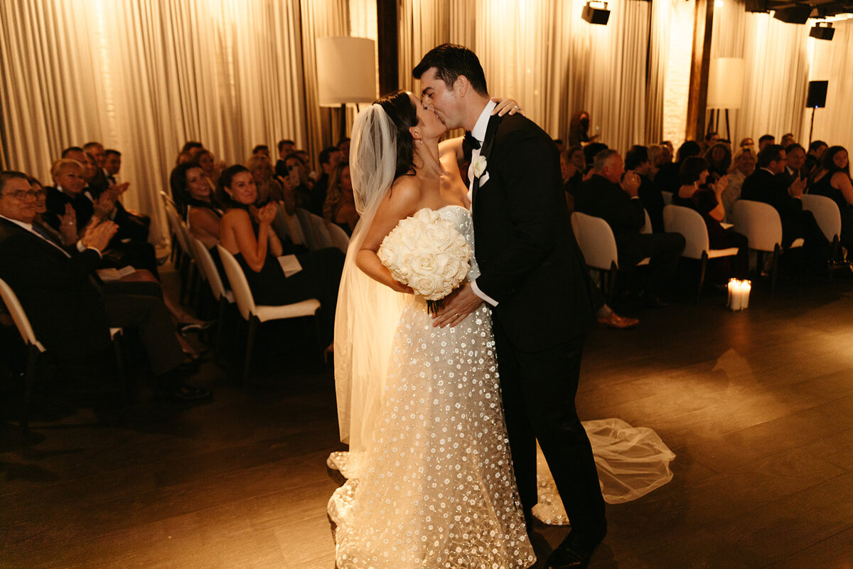 Just Married photo in aisle