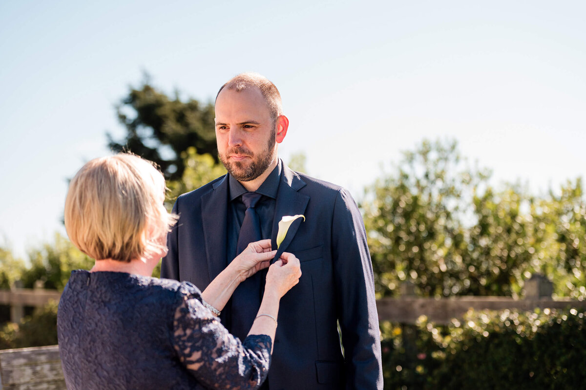 Groom at Seabrook, Washington State Wedding