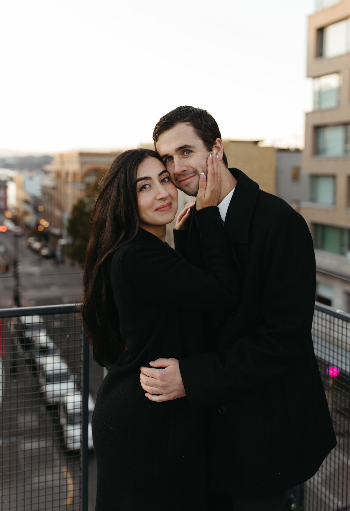 natalina&robbie_victoria_british_columbia_vancouver_island_downtown_rooftop_engagement_session_timeless_classy_elegant_old_money_sunset_stairs_romantic_couples_photos_photography_by_taiya321