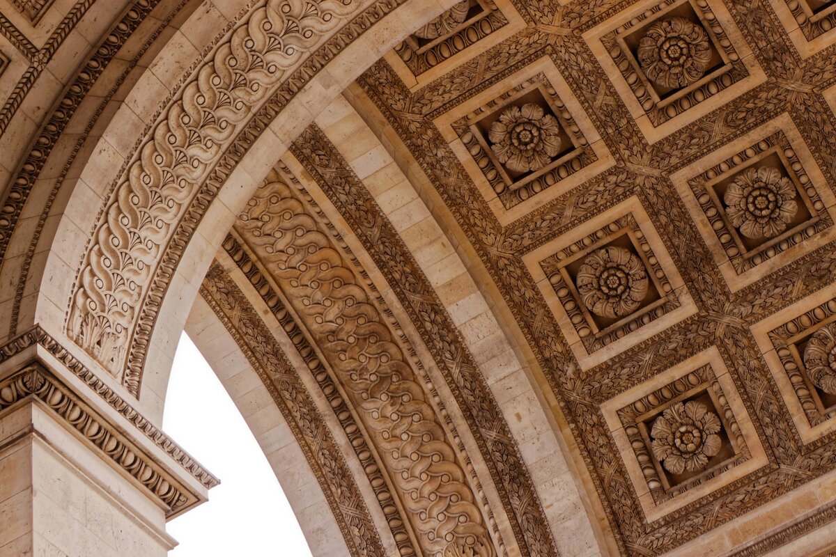 Details of the inner upper part of the Arc de Triomphe - Paris, France