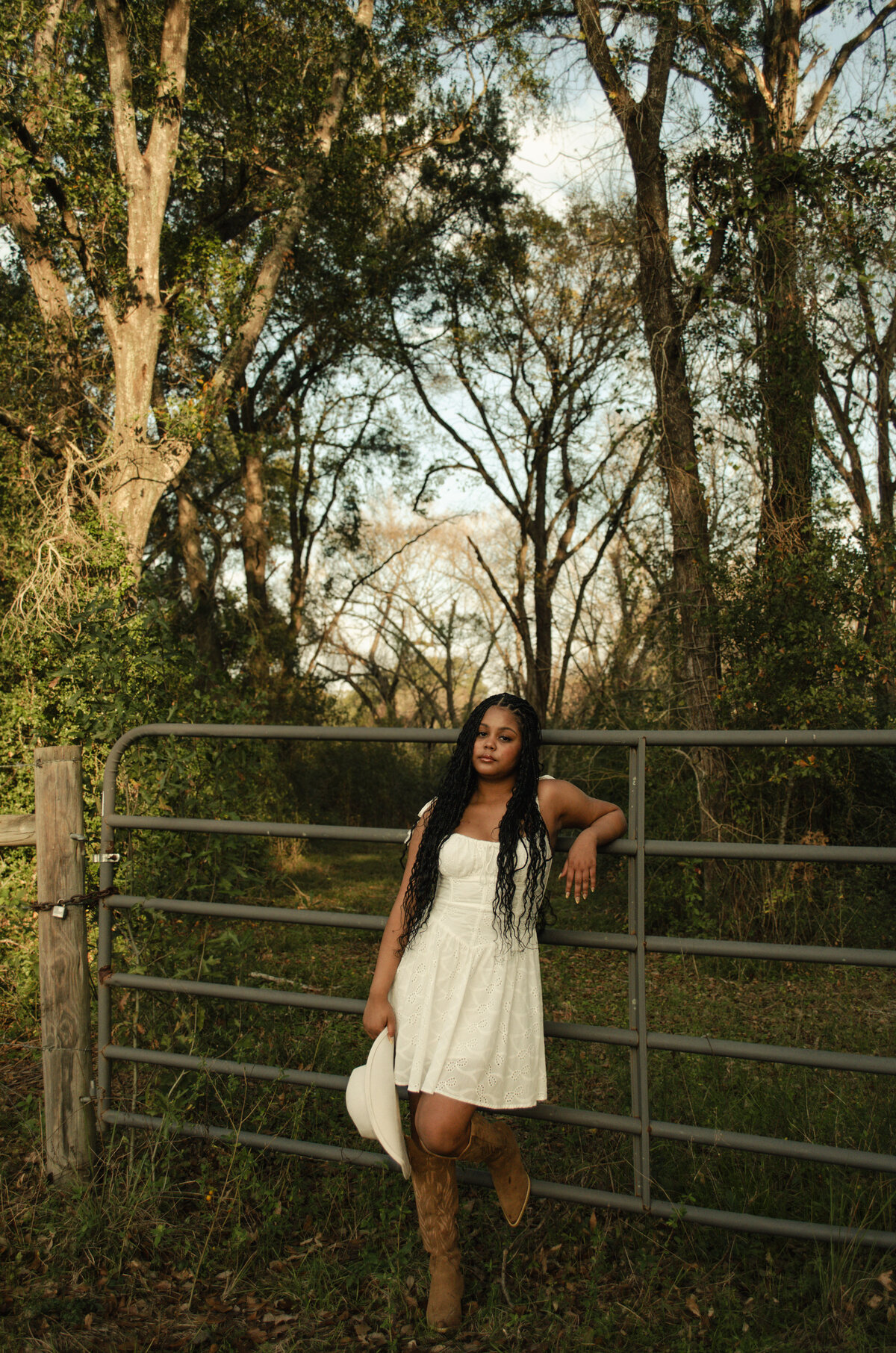 senior girl western pose