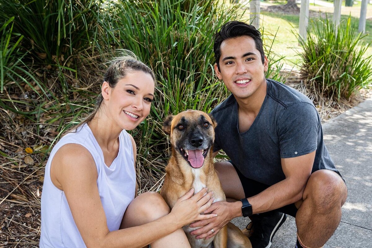 Fur parents with their fur baby