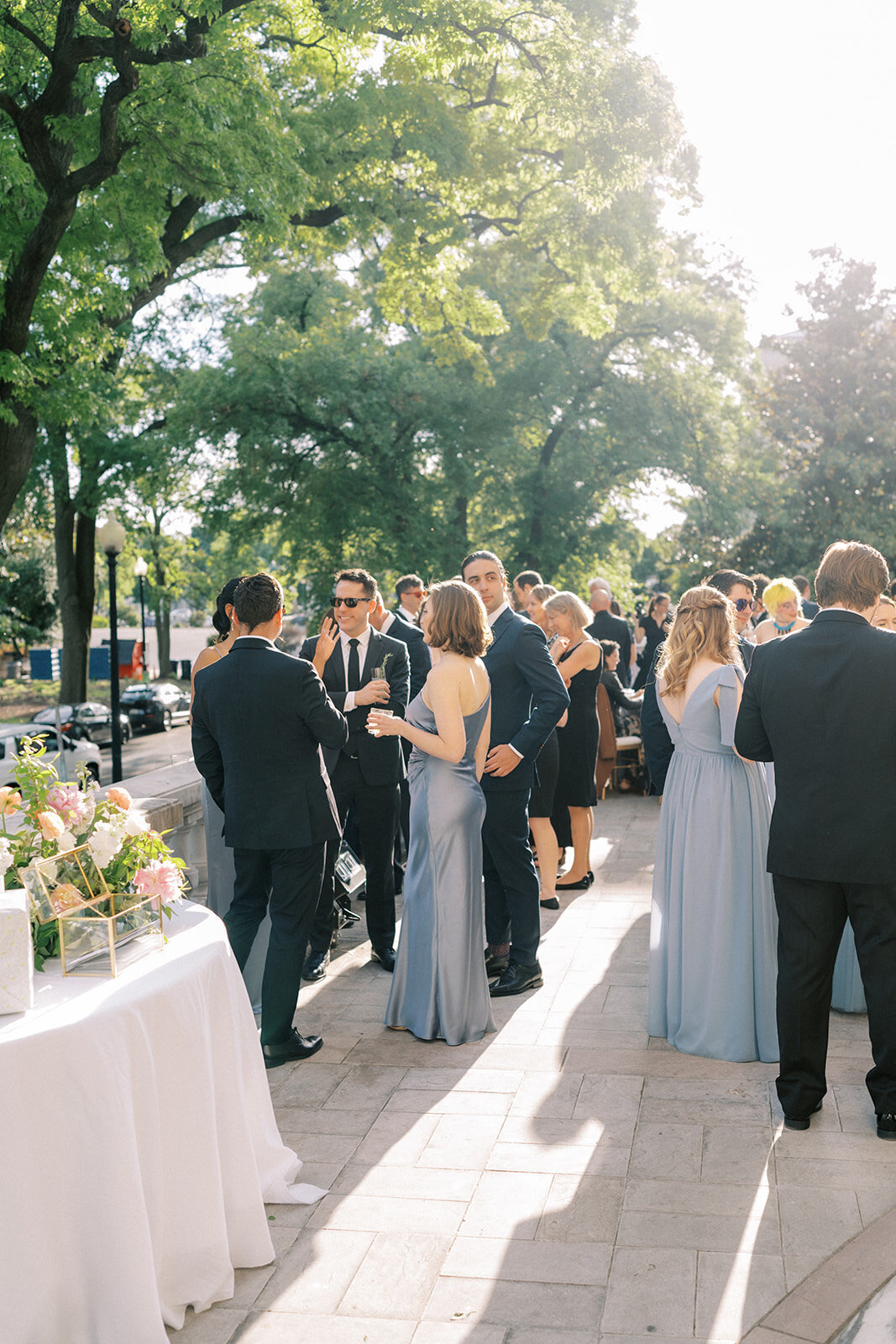 Brielle-Davis-Events-DAR-Constitution-Hall-Spring-Wedding-Colorful-cocktail-hour-portico