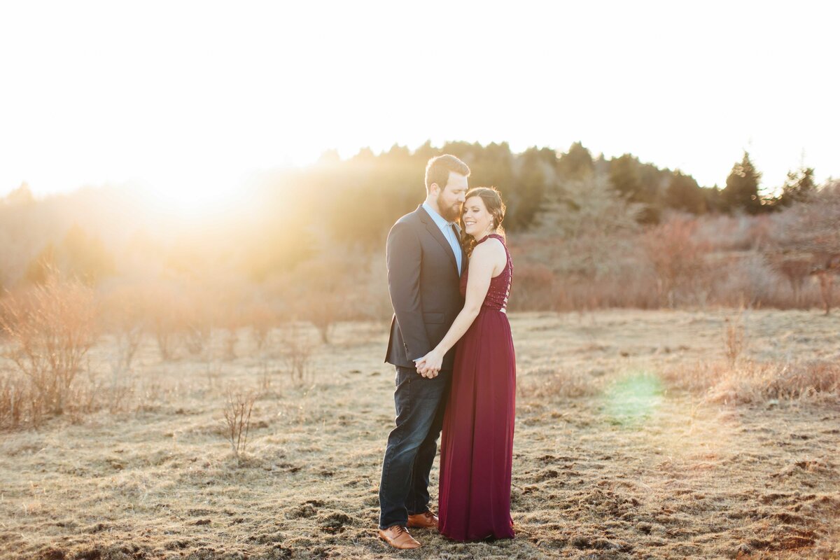golden hour roan mountain engagement pictures