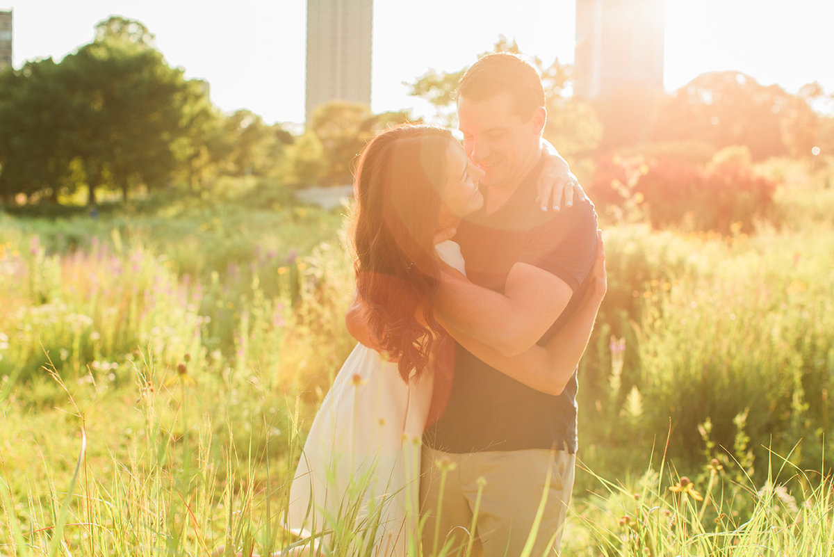 A beautiful spring candid styled engagement photo in Chicago