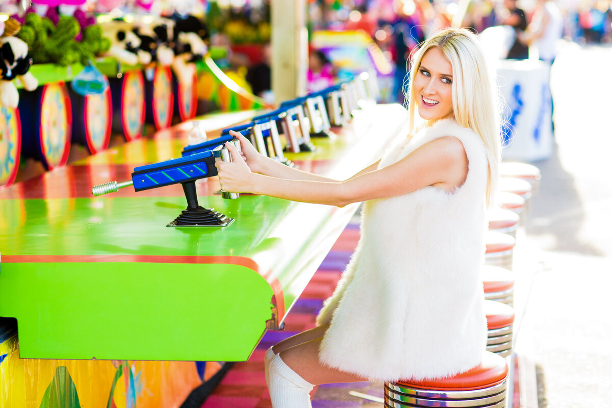 fashion portrait of woman at the state fair