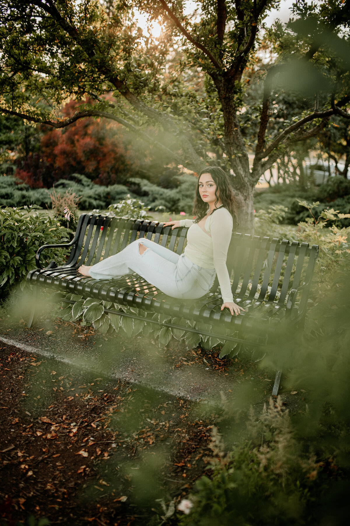 Senior pictures at Duluth Rose Garden in Duluth, Minnesota