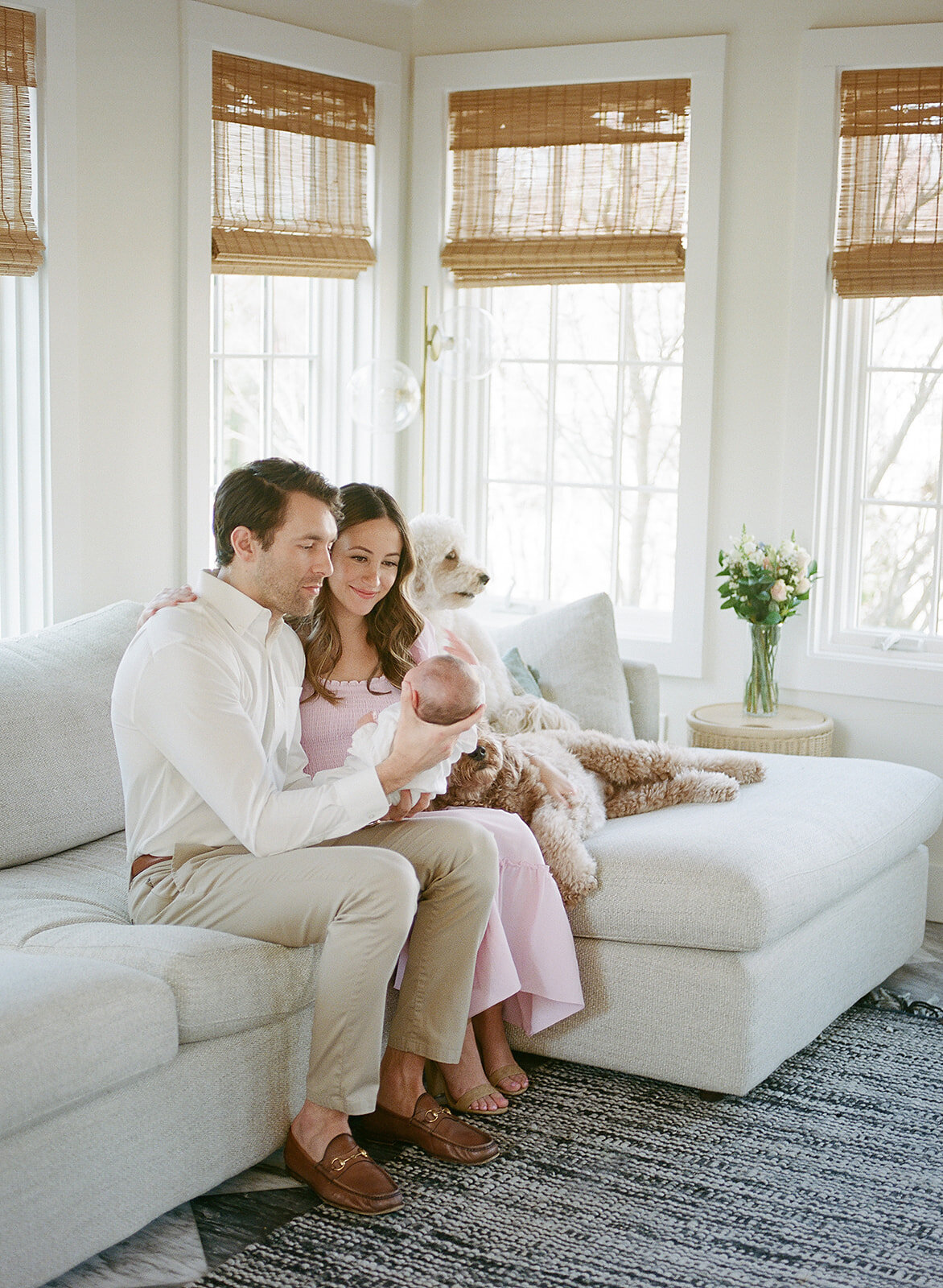 In home newborn session, South Shore Massachusetts